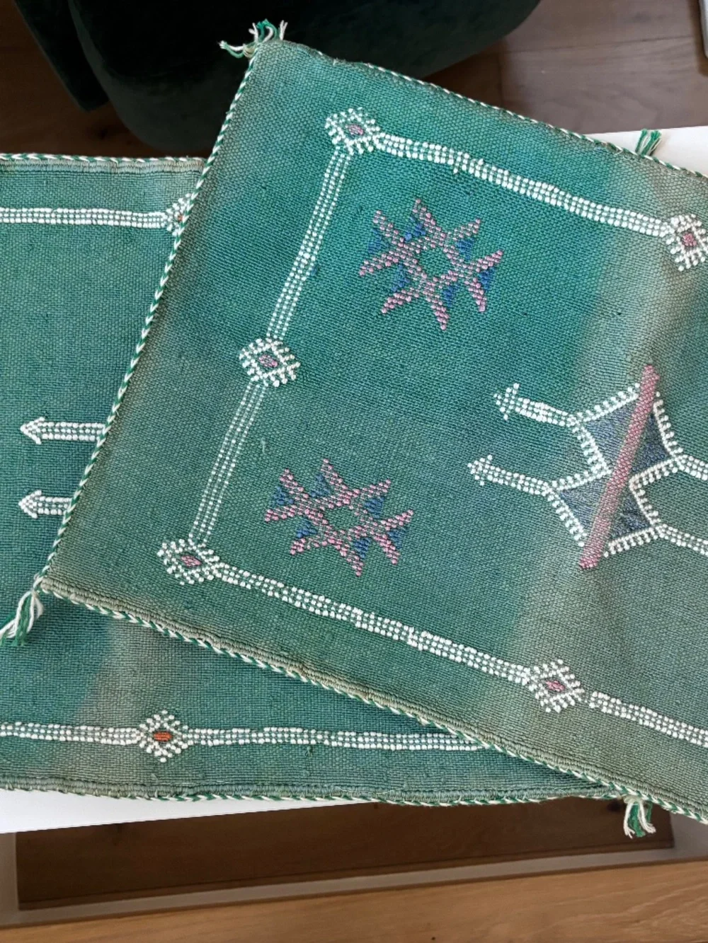 2 Moroccan Cushion Covers - hand made, purchased in Morocco